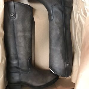 Frye Boots Melissa Button Lug Tall Size 7M Smoke